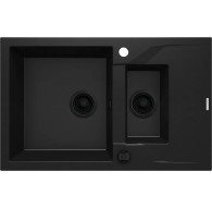 1.5-bowl granite sink with drainer