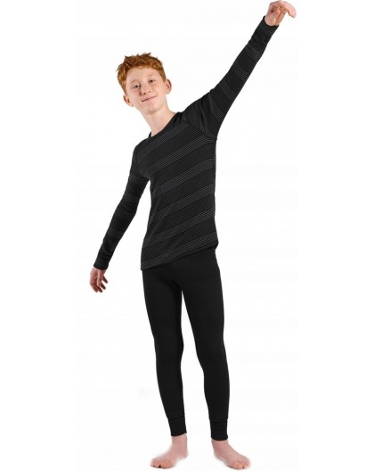 Odlo Set long ACTIVE WARM ECO SET children's underwear set, size 92cm, black and grey