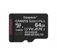 Kingston Technology 64GB micSDXC Canvas Select Plus Gen3 100R A1 Single Pack w/o ADP