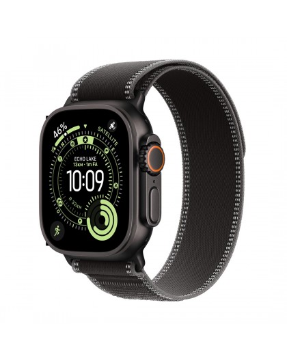 Apple Watch Ultra 3 GPS + Cellular 49mm Black Titanium Case with Black/Charcoal Trail Loop - S/M