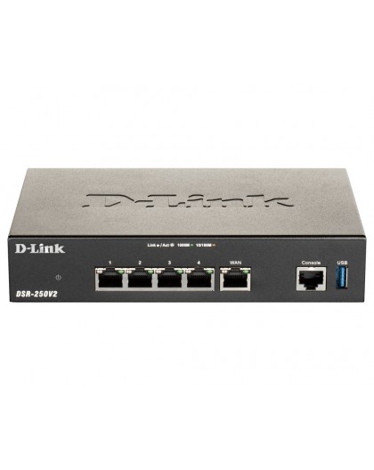 D-Link DSR-250V2 wireless router Gigabit Ethernet Black