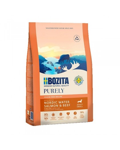 BOZITA Purely Adult Small Lõhe ja veis - kuiv koeratoit - 2,5 kg