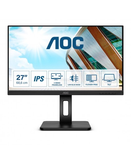 AOC Q27P2Q LED display 68.6 cm (27") 2560 x 1440 pixels Quad HD Black