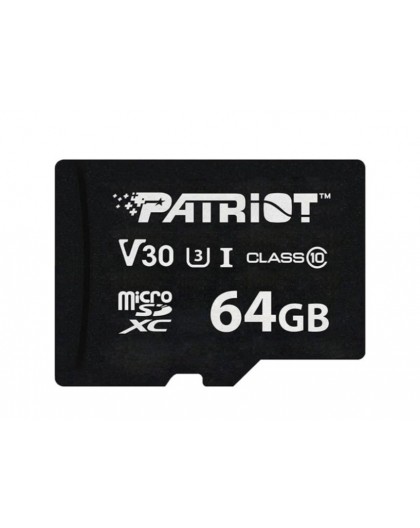Patriot VX Series 64GB MicroSDXC V30 Class 10 UHS-I U3 4K UHD Memory Card PSF64GVX31MCX