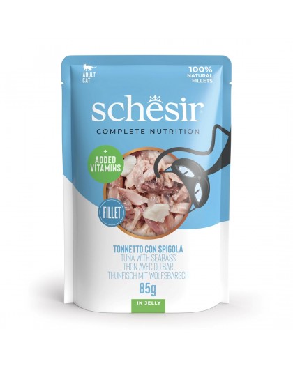 SCHESIR in jelly Tuna with seabass - wet cat food - 85 g