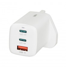 iBOX C-65 White, GaN 65W universal charger UK plug