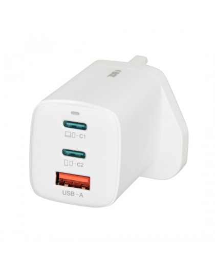 iBOX C-65 White, GaN 65W universal charger UK plug