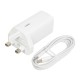 iBOX C-65 White, GaN 65W universal charger UK plug