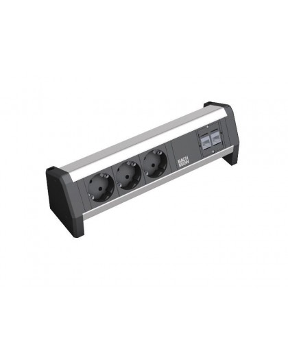 Bachmann Desk 1 power extension 3 AC outlet(s) Black