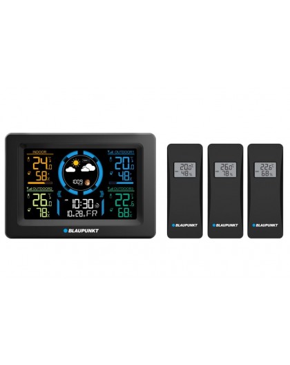 Weather station with 3 external sensors Blaupunkt WS40BK