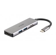 D-Link 5-в-1 USB-C хаб с HDMI и картридером для SD/microSD карточек