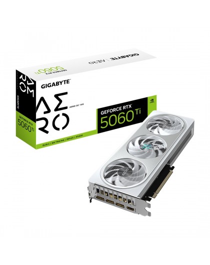 GIGABYTE GeForce RTX 5060 Ti AERO OC 16G Graphics Card - 16GB GDDR7, 128bit, PCI-E 5.0, 2647MHz Core Clock, 3 x DisplayPort, 1 x