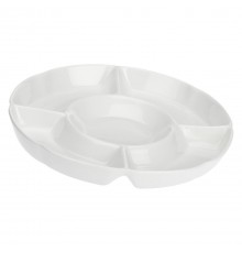 Convivio Round Snack Tray - White, 35.5 cm