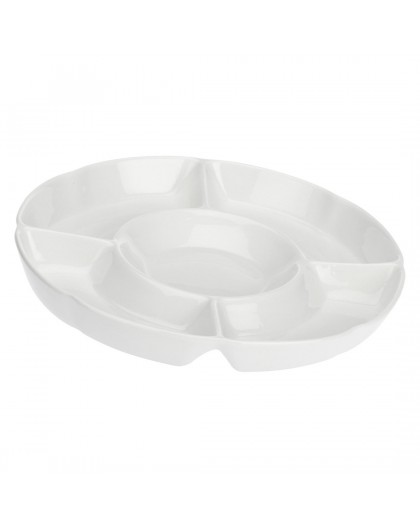 Convivio Round Snack Tray - White, 35.5 cm