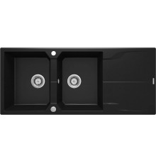 2-bowl granite sink with drainer