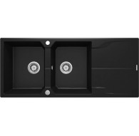 2-bowl granite sink with drainer