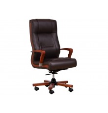 AMBASSADOR brown leather armchair