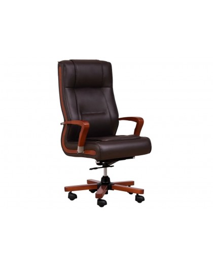 AMBASSADOR brown leather armchair
