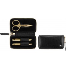 ZWILLING Twinox Gold Edition manicure set 97747-004-0 - black leather case 3 pieces - black