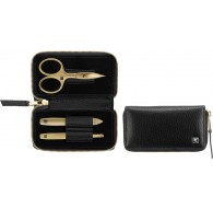 ZWILLING Twinox Gold Edition manicure set 97747-004-0 - black leather case 3 pieces - black