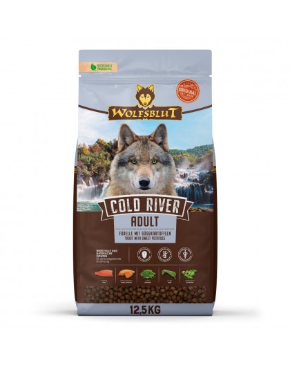WOLFSBLUT Cold River Trout with sweet potatoes - dry dog food - 12,5kg