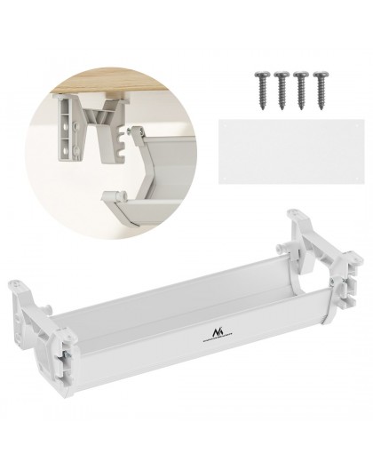 Maclean under-desk cable/extension organizer, max. load 5kg, white, MC-106 W