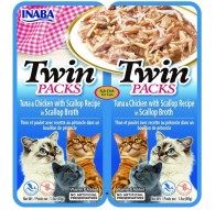 INABA CAT Twin Tuna with Chicken and Scallops in Broth – cat treat – 2x40g