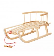 Classic wooden sled with backrest GreenBlue GB136
