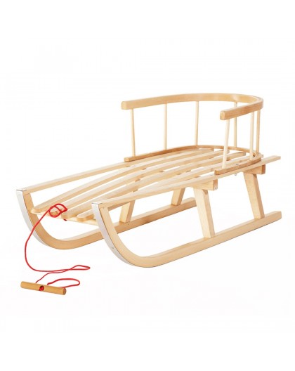 Classic wooden sled with backrest GreenBlue GB136