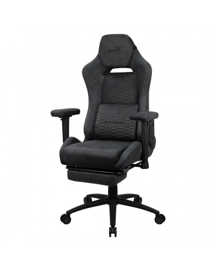 Aerocool ROYALSLATEGR Premium Ergonomic Gaming Chair Legrests Aerosuede Technology Grey