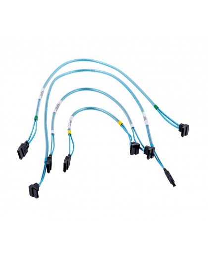 Supermicro 4 x Round SATA cable 0.56 m Black, Blue, White