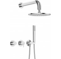 Concealed shower set with overhead shower - with horizontal mixer