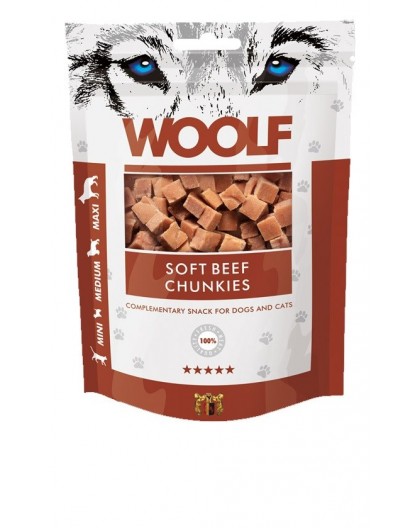 WOOLF Soft Beef chunkies - dog and cat treat - 100g