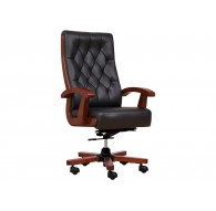 CONSUL leather armchair black
