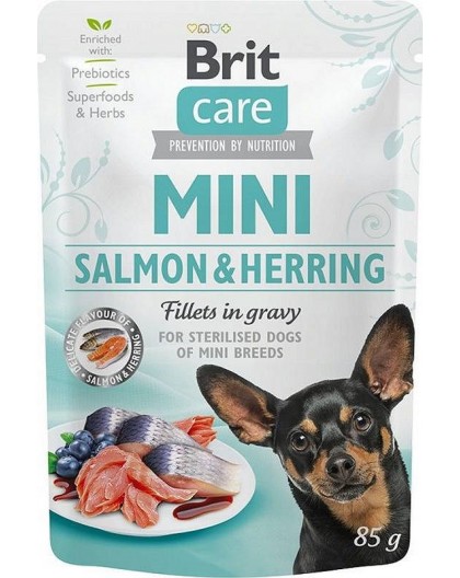 BRIT Care Mini Salmon&Herring Sterilised - Wet dog food - 85 g