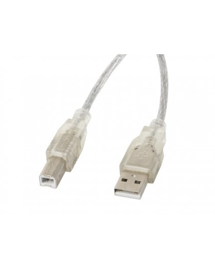 Lanberg CA-USBA-12CC-0030-TR USB cable USB 2.0 3 m USB B Transparent