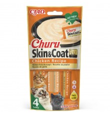 INABA Churu Skin&Coat Куриный рецепт - лакомства для кошек - 4x14 г