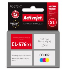 Activejet AC-576NX Canon printer ink, replacement Canon CL-576XL Supreme 15 ml colour: blue, yellow, magenta