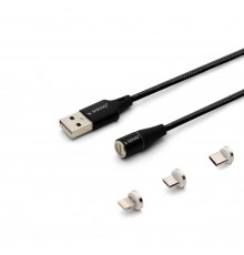 Savio CL-155 USB cable 2 m USB 2.0 USB C Micro USB A/Lightning Black