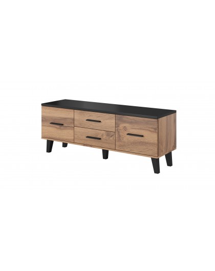 Cama RTV stand LOTTA 140cm wotan oak + matt black