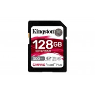 Kingston Technology 128GB Canvas React Plus SDXC UHS-II 300R/260W U3 V90 for Full HD/4K/8K