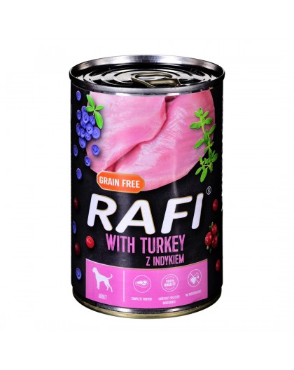 Dolina Noteci Rafi with turkey, cranberry and blueberry - wet dog food - 400g