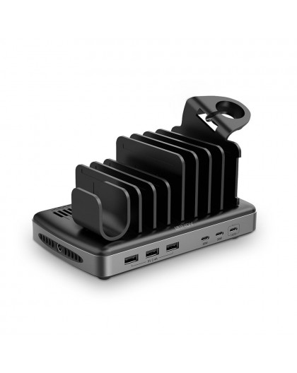 Lindy 73436 charging station organizer Freestanding Aluminium, Plastic Black, Grey