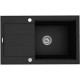 Pyramis Sparta Plus Lux 78X48 1B 1D 070167101 Granite sink with drainer, 1 bowl, Volcano (black)