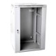 Wall-mounted network cabinet 19" 18U rack 600x600, door glass, gray, split, folded, 60kg