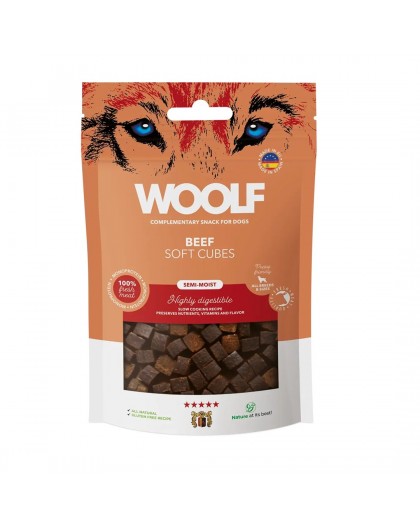 WOOLF Soft Cubes Beef - dog treat - 100g
