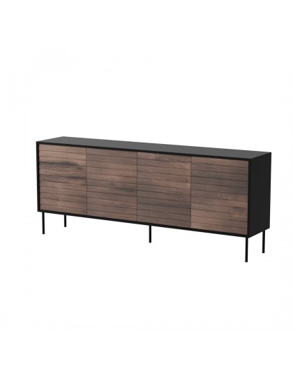 Cama 4D CORTINA chest of drawers 200x40x81 black/walnut