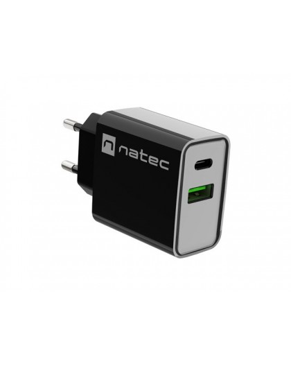 NATEC NETWORK CHARGER RIBERA USB-A+USB-C 20W PD