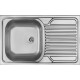 1-bowl steel sink with drainer on the right side - overlay