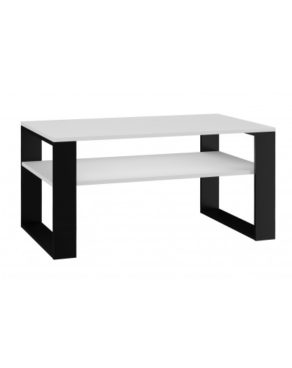 Topeshop MODERN 1P WHITE BLACK coffee/side/end table Coffee table Rectangular shape 2 leg(s)